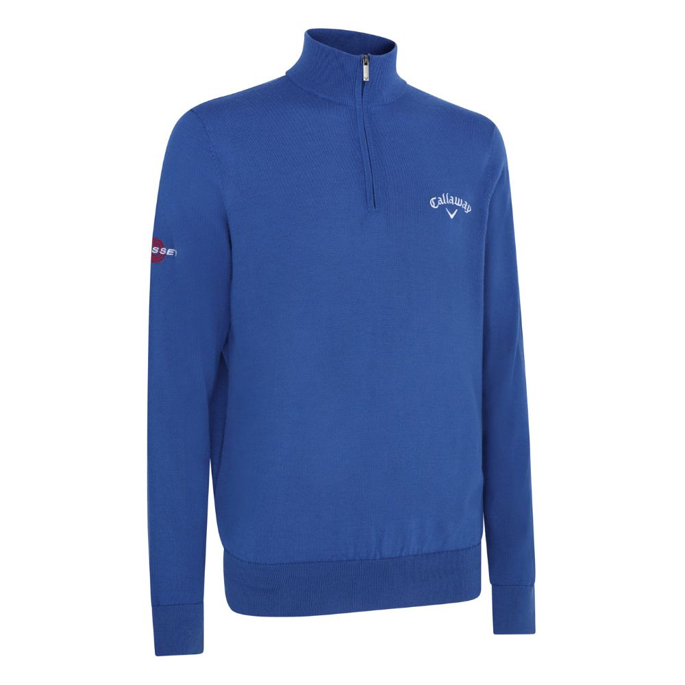 Callaway Blended Merino 1/4 Zip Mens Golf Sweater CGGF80M1 2024 - Galaxy Blue Galaxy Blue 402 M 