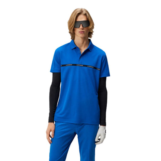 J Lindeberg Chad Mens Regular Fit Golf Polo Shirt - Nautical Blue Blue M 