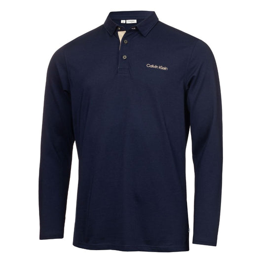 Calvin Klein Medina Long Sleeve Golf Polo Shirt 2024 CKMA24915 - Evening Blue Evening Blue M 