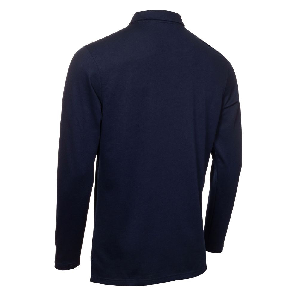 Calvin Klein Medina Long Sleeve Golf Polo Shirt 2024 CKMA24915 - Evening Blue   