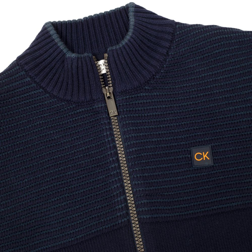 Calvin Klein Oak Creek Full Zip Lined Sweater 2024 CKMA24917 - Evening Blue   