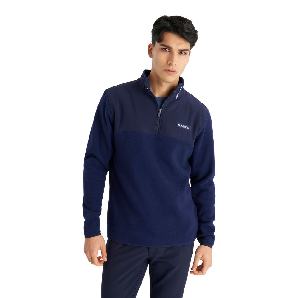 Calvin Klein Hybrid 1/4 Zip Polar Fleece Top CKMA24919 - Evening Blue