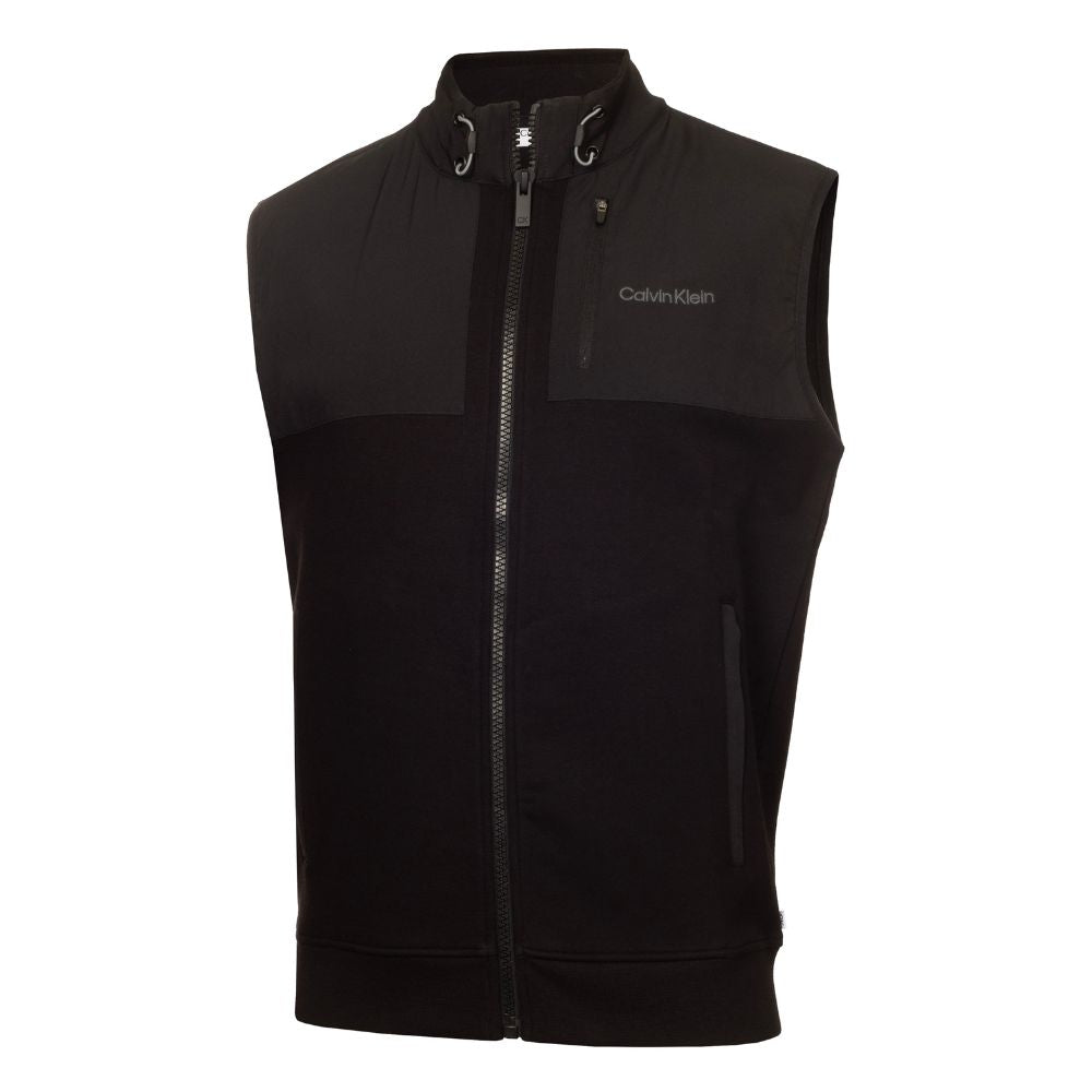 Calvin Klein Hyper Tech Full Zip Golf Gilet 2024 CKMA24921 - Black Black M 