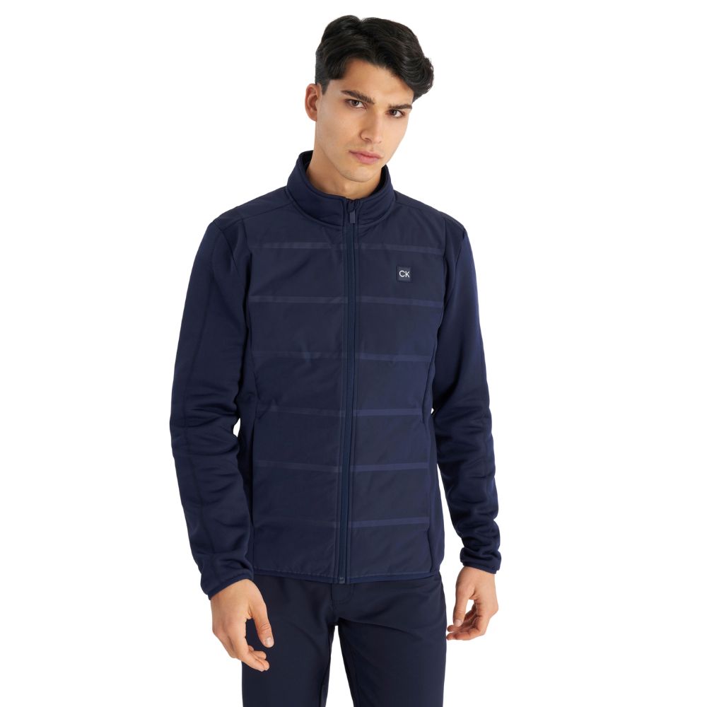 Calvin Klein Navarro Hybrid Full Zip Golf Jacket 2024 CKMA24923 - Evening Blue   