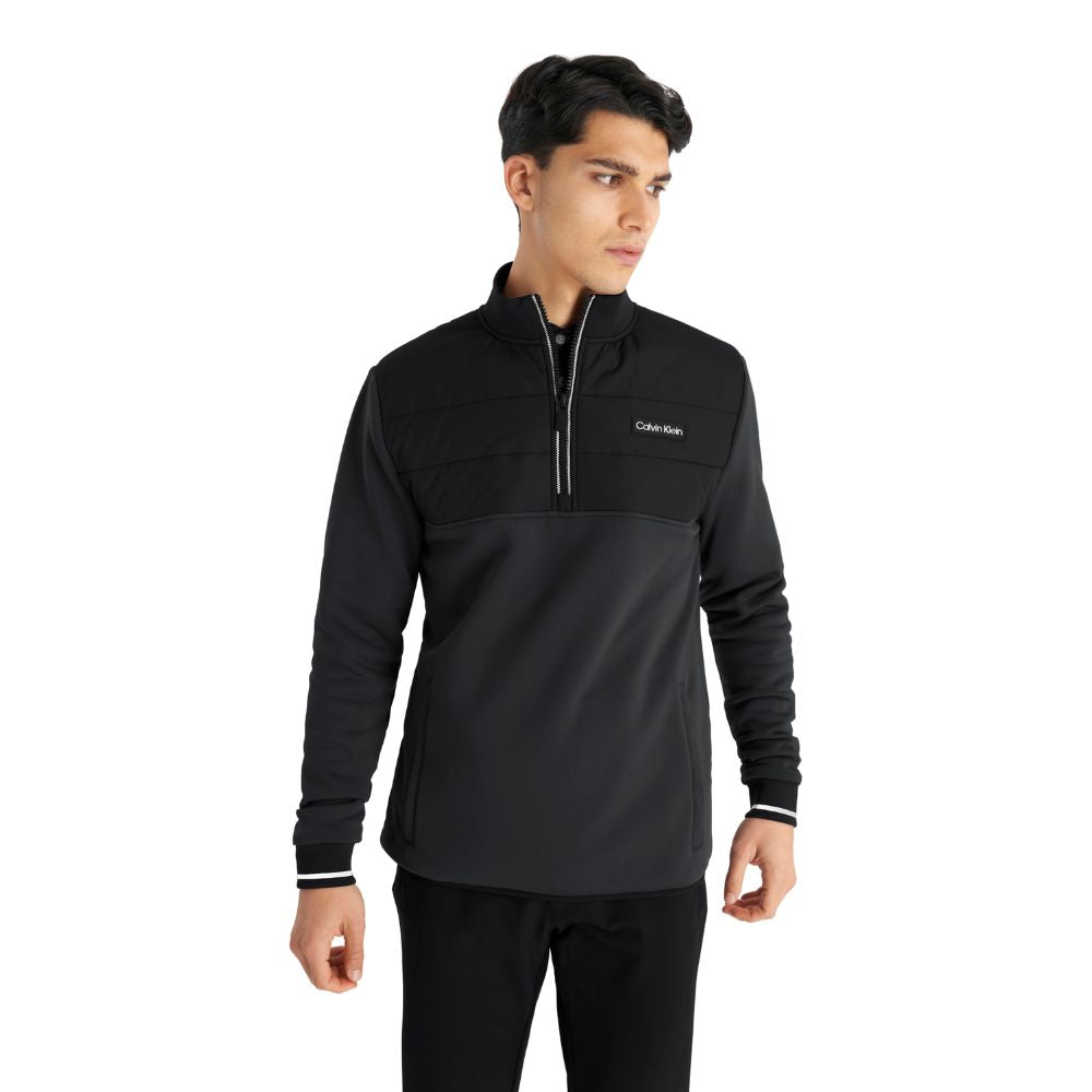 Calvin Klein Baylor Creek Hybrid 1/2 Zip Pullover Golf Top 2024 CKMA24924 - Black Black M 