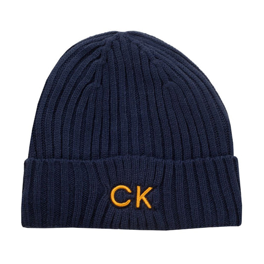 Calvin Klein Ribbed Knit Golf Beanie Hat - CKMA24930 Engine Blue Engine Blue