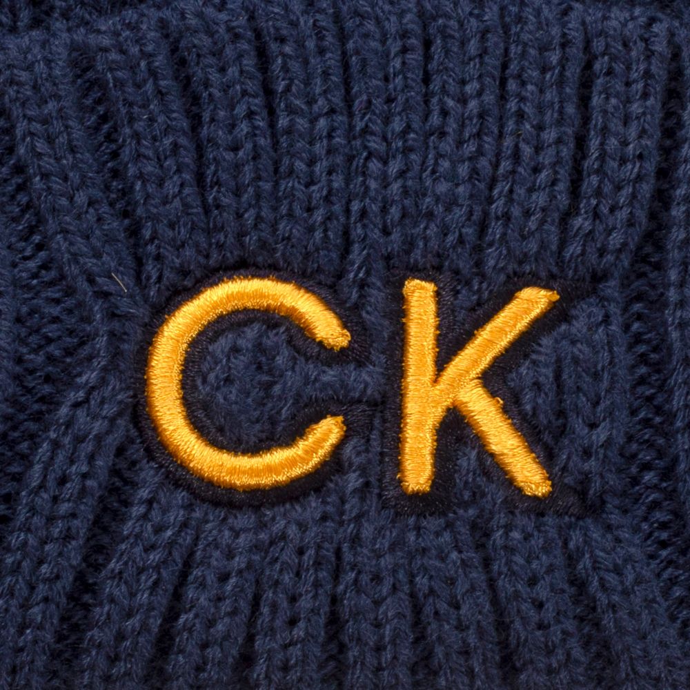 Calvin Klein Ribbed Knit Golf Beanie Hat 2024 CKMA24930 - Engine Blue   