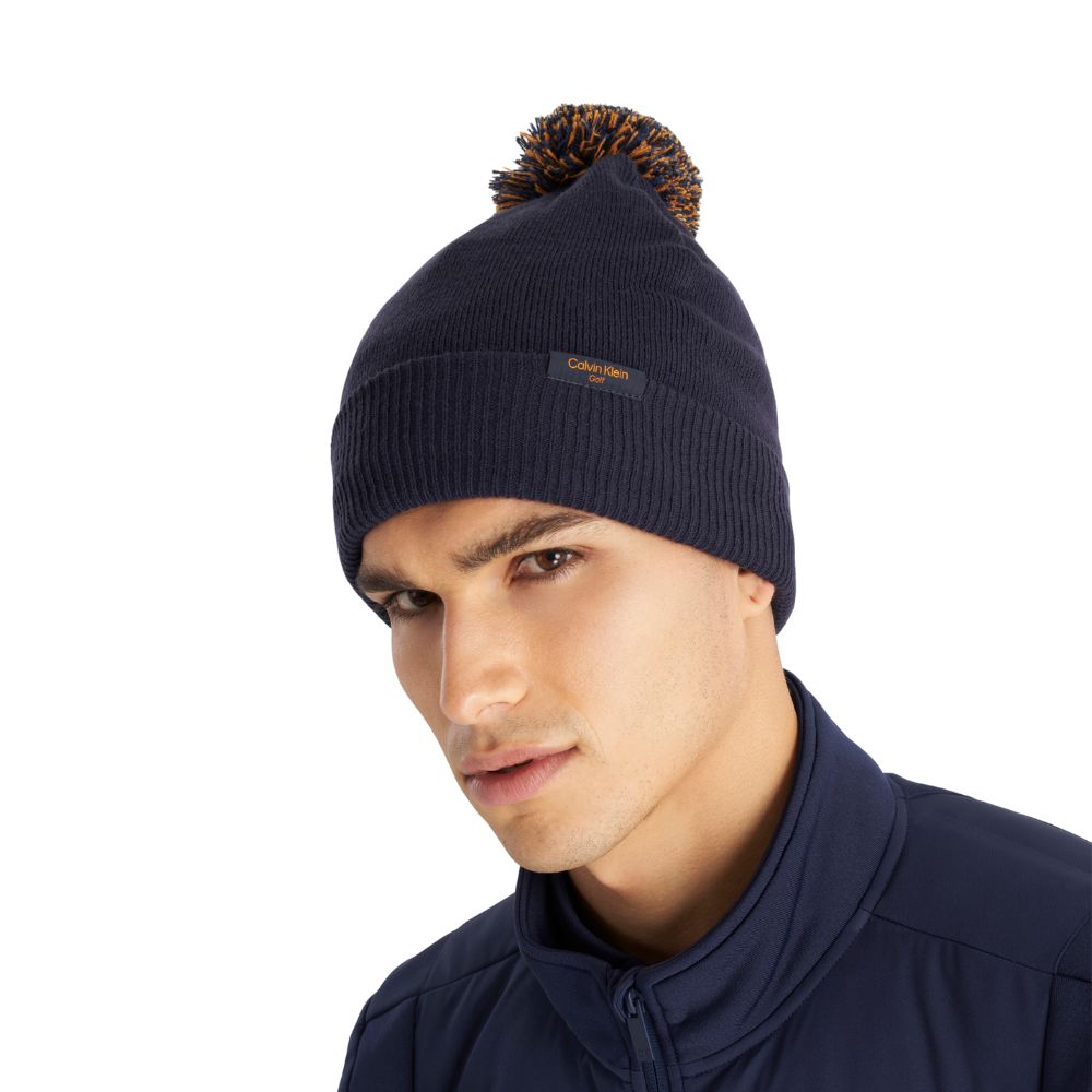 Calvin Klein Golf Bobble Beanie Hat 2024 CKMA24932 - Evening Blue   