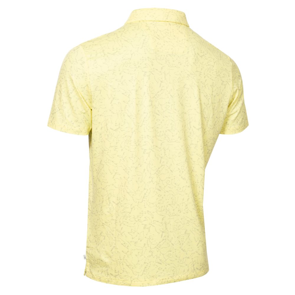 Calvin Klein Abstract Watercolour Printed Golf Polo Shirt 2025 CKMS25938 - Lemon