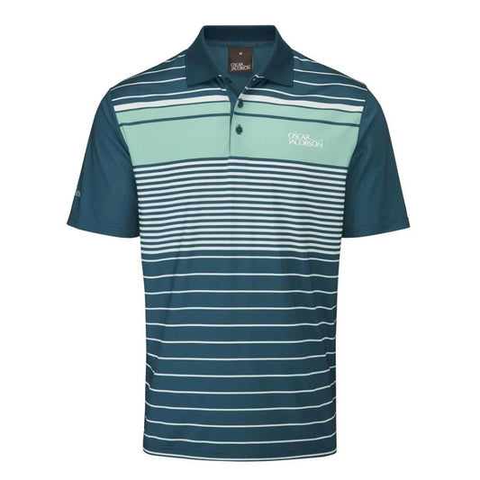 Oscar Jacobson Croft Polo Shirt Aqua/White M 