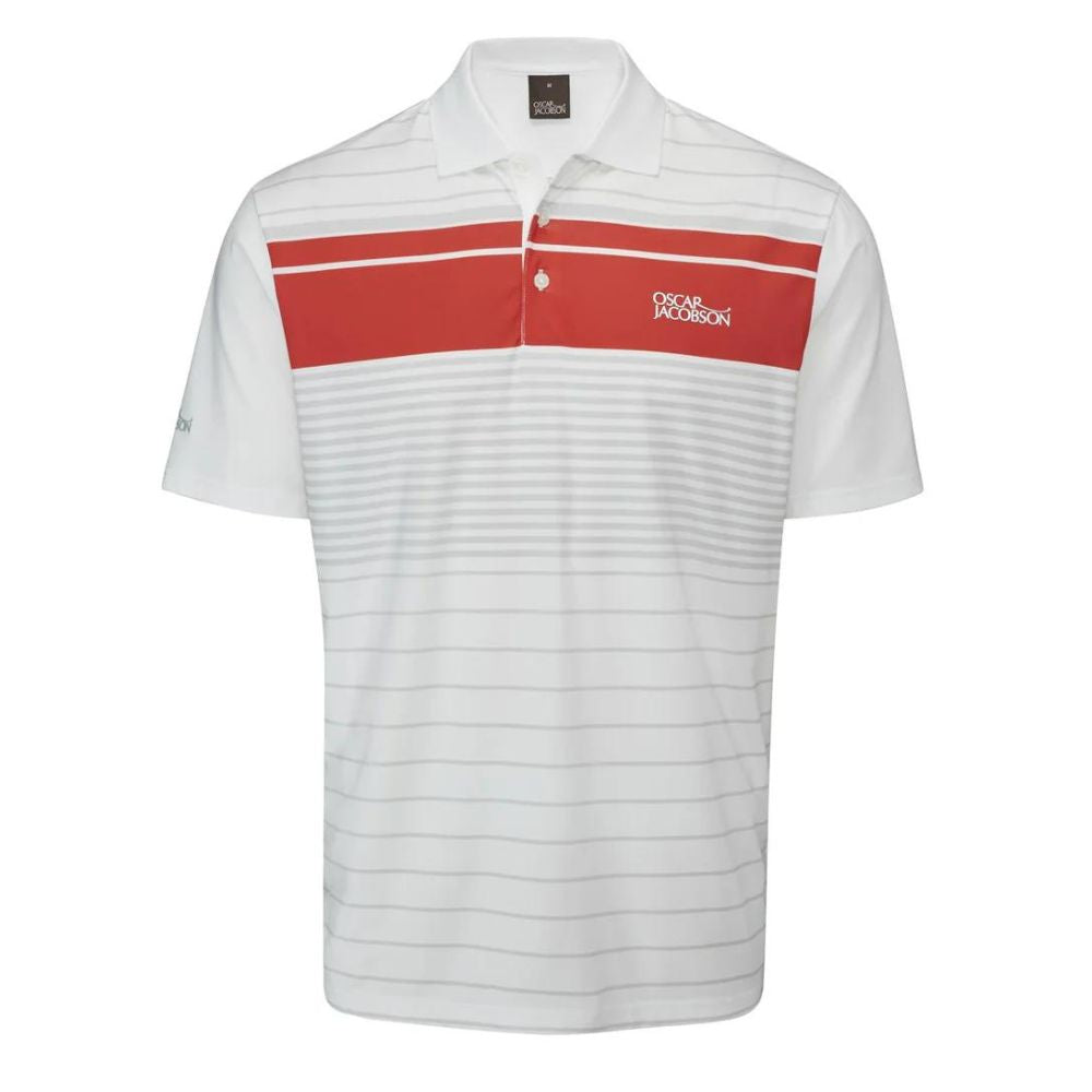 Oscar Jacobson Croft Polo Shirt Jewel Red / Lunar Grey M 