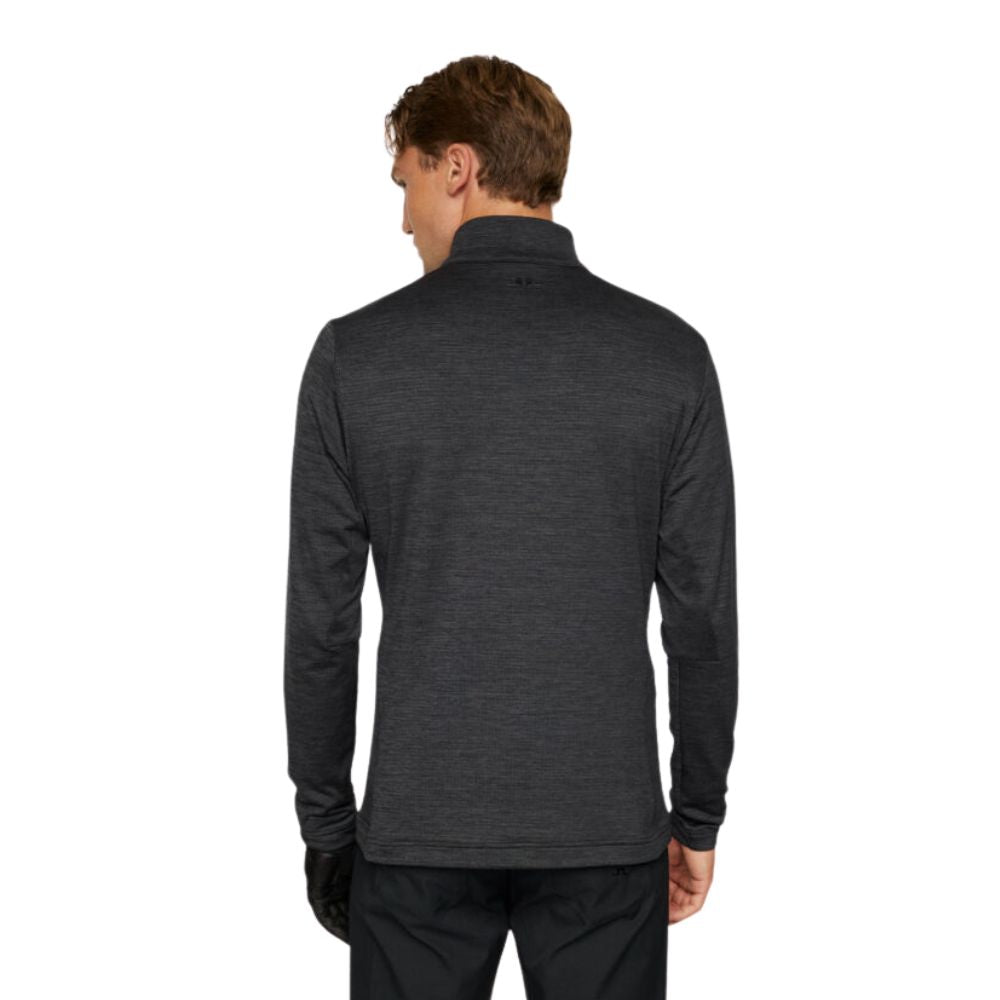 J.Lindeberg Destry 1/4 Zip Mid Layer Golf Pullover Top - GMJS10975 Black Melange