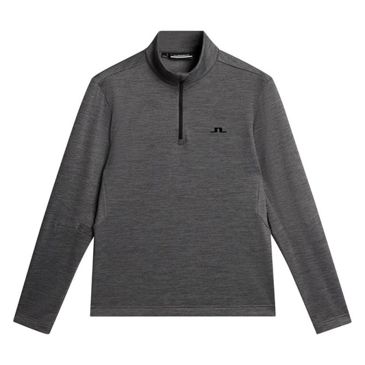 J.Lindeberg Destry 1/4 Zip Mid Layer Golf Pullover Top 2024 - GMJS10975 - Grey Melange Dark Grey Melange U242 M 