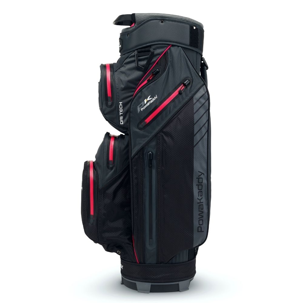 PowaKaddy Dri Tech Golf Cart Bag 2024 - Black Gun Metal Pink   