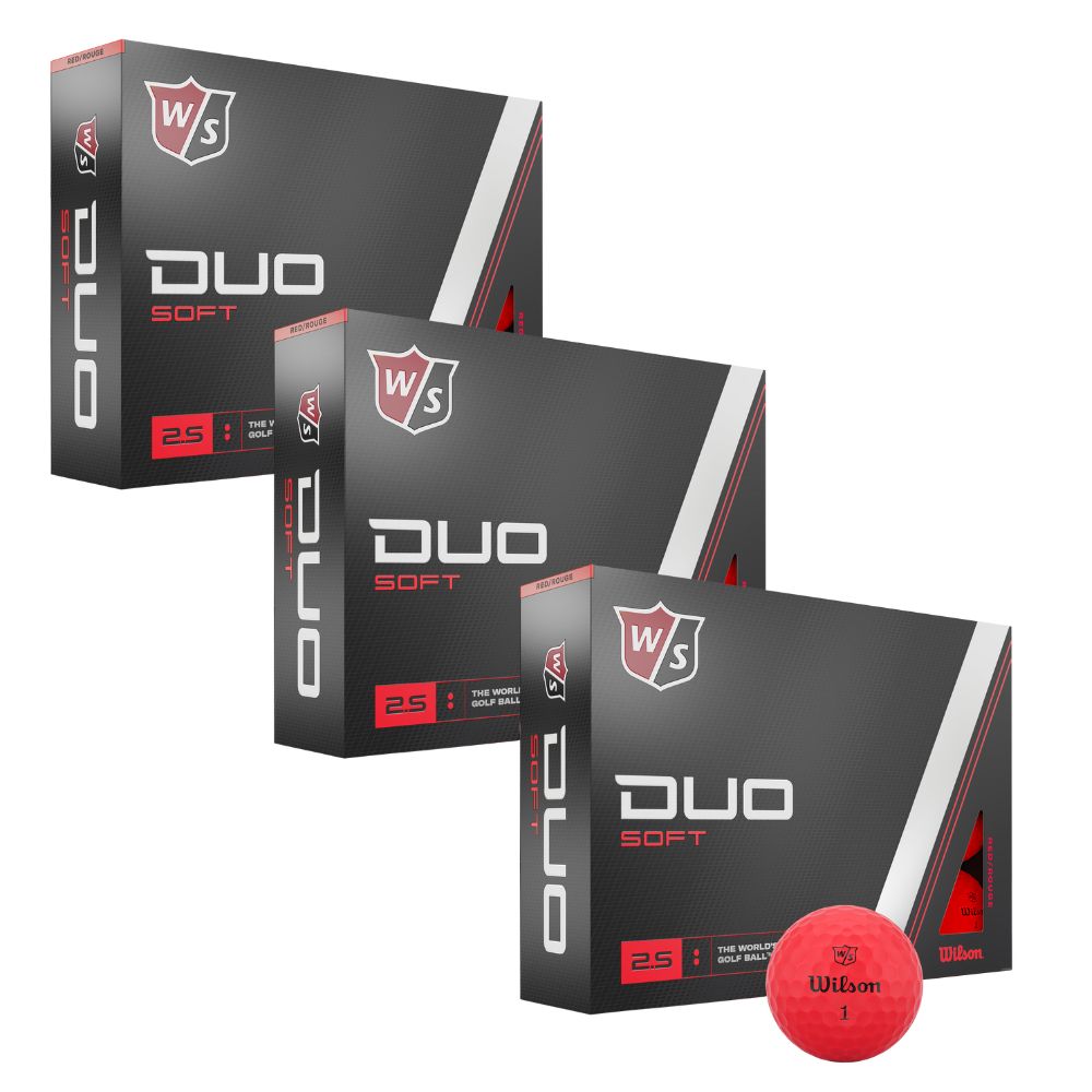 Wilson Staff Duo Soft 2.5 Golf Balls - 3 for 2 Dozen Red  