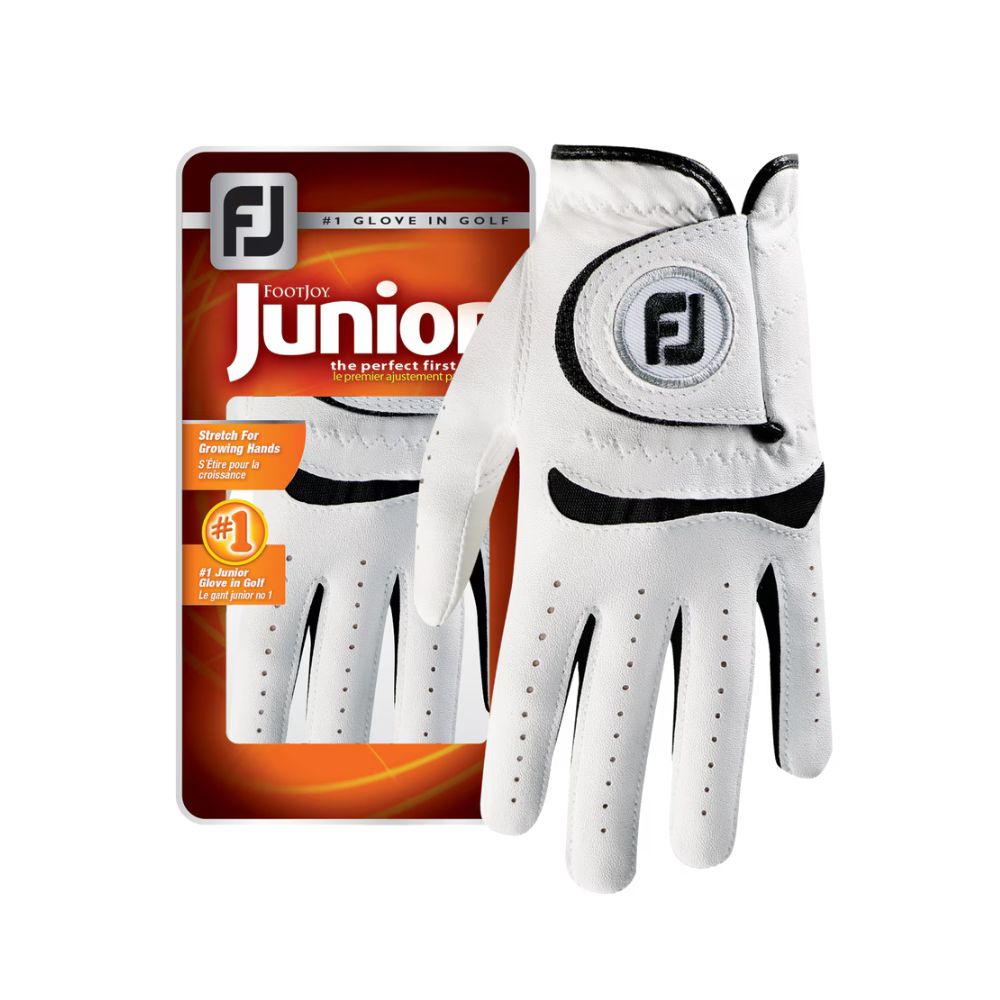 FootJoy All Weather Junior Golf Glove White / Black S Left Hand (Right Handed Golfer)