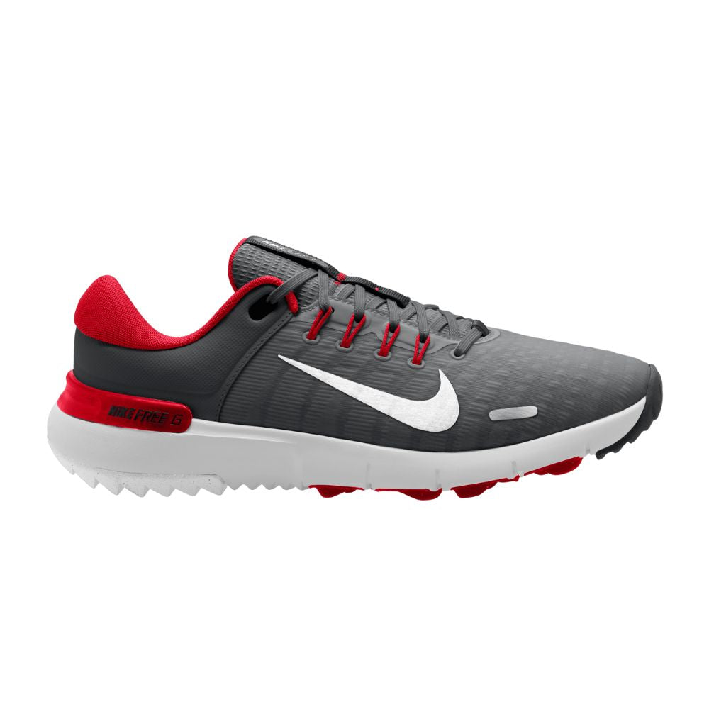 Nike Free Mens Spikeless Golf Shoes 2024 - FN0332 - 002 Iron Grey/White/University Red 8 