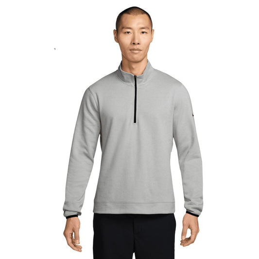 Nike Tour 1/2 Zip Pique Pullover Golf Top 2024 - FQ0472 077 Light Smoke Grey / Black 077 M 