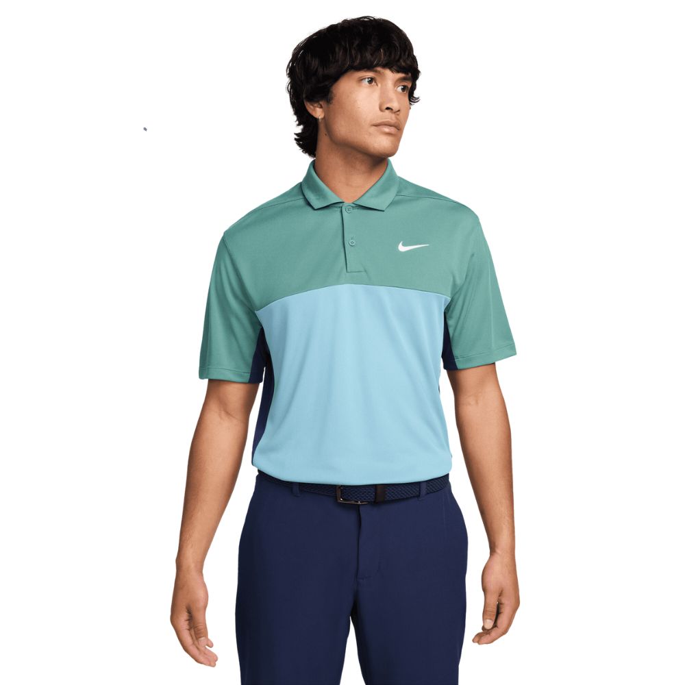 Nike Dri-Fit Victory + Blocked Golf Polo Shirt 2024 - FQ1114 361 Bicoastal / Midnight Navy / Denim Turquoise / White 361 M 