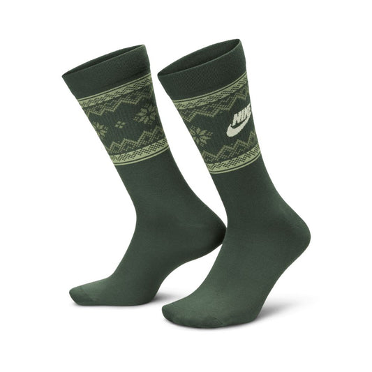 Nike Essentials Crew Fair Isle Golf Socks 2024 - FZ3071 338 Vintage Green / Oil Green / Coconut Milk 338 L 