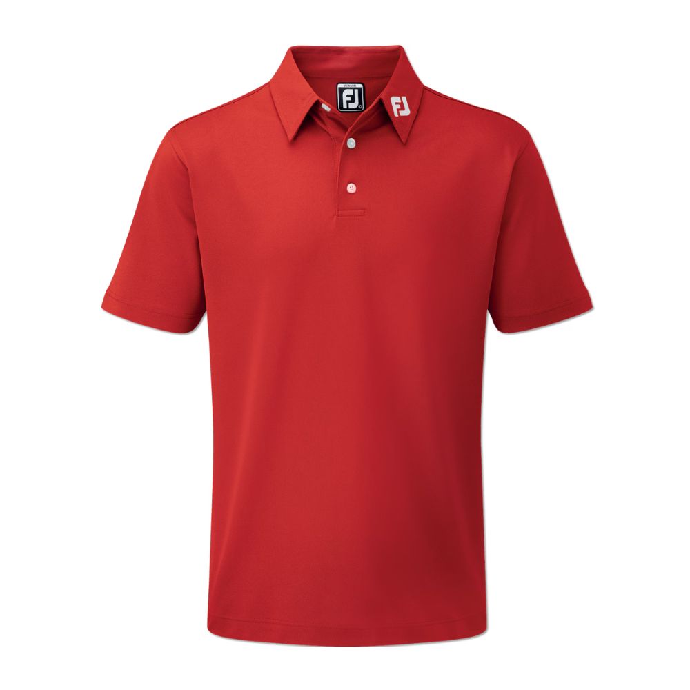 FootJoy Junior Stretch Pique Solid Polo Shirt 2025 - 92741 Red M