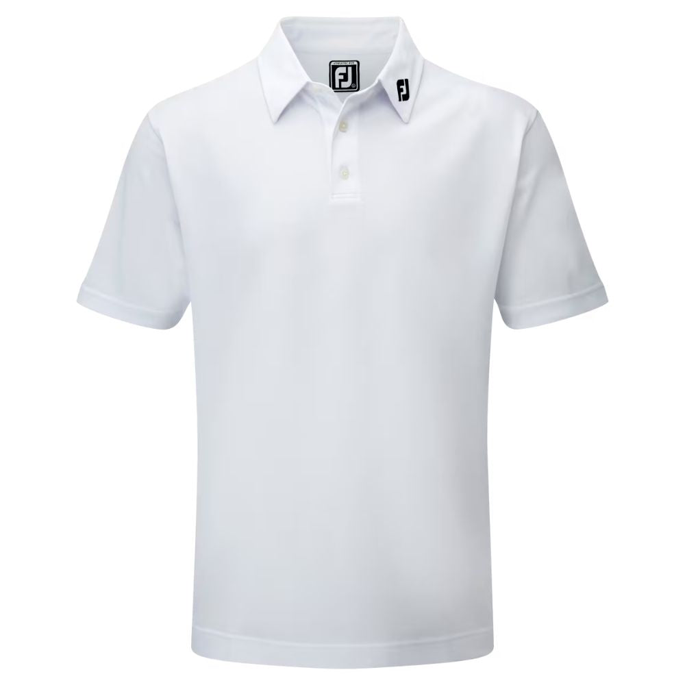 Footjoy Stretch Pique Solid Golf Polo Shirt - 91823 White S