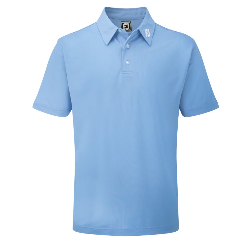 Footjoy Stretch Pique Solid Golf Polo Shirt - 91826 Light Blue S