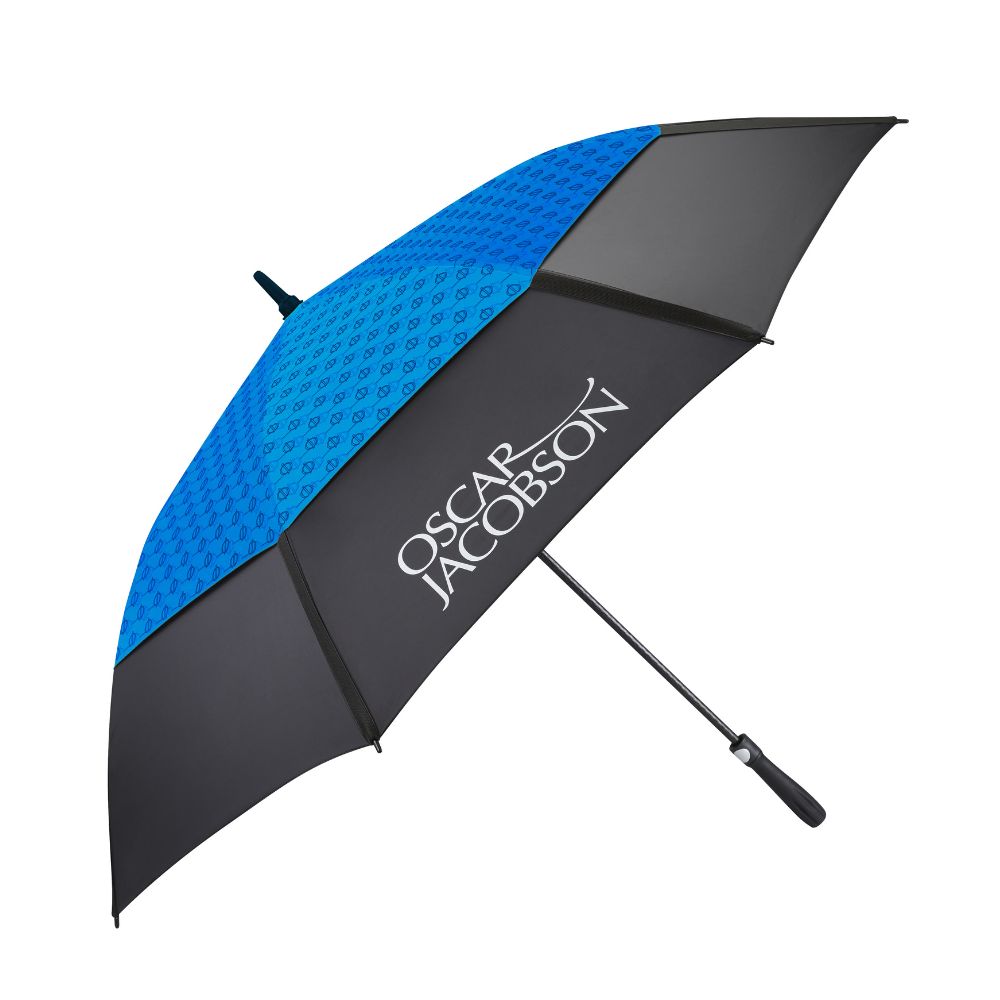 Oscar Jacobson Gio Print Dual Canopy Golf Umbrella 2024 - Black/Cobalt Black / Cobalt  