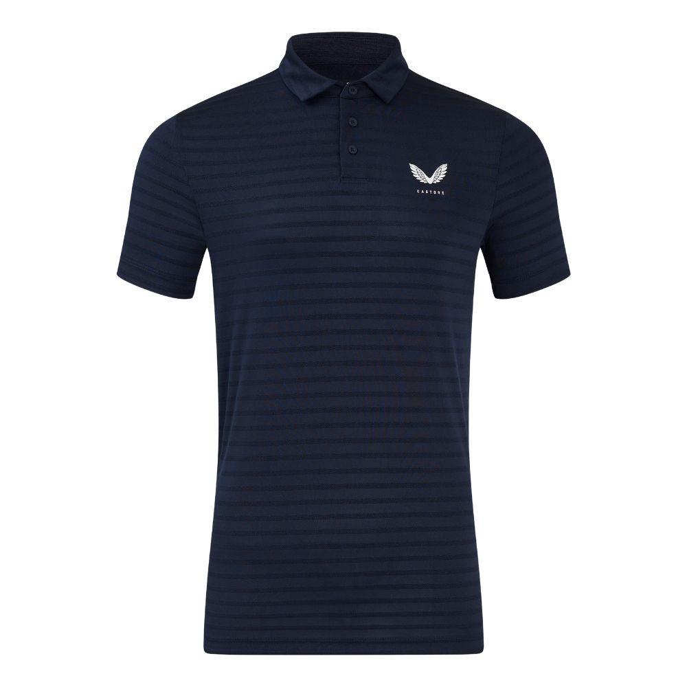 Castore Pinnacle Pique Stripe Mens Golf Polo Shirt 2024 GMC30691-021 Midnight Navy 021 M 