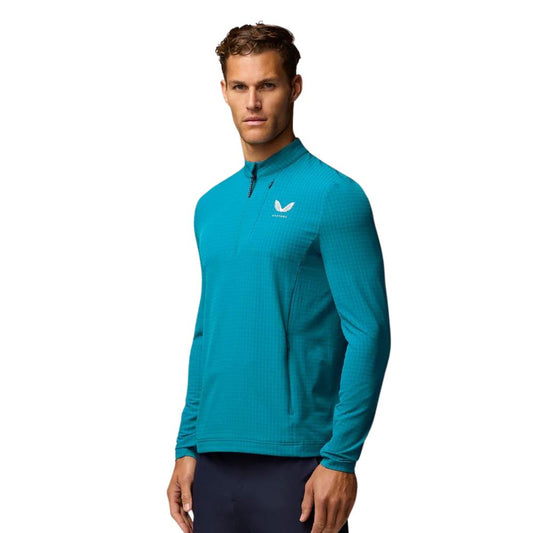 Castore Flex Tech 1/2 Zip Mens Golf Pullover Top 2024 GMD40827-090 Dark Aqua 090 M 