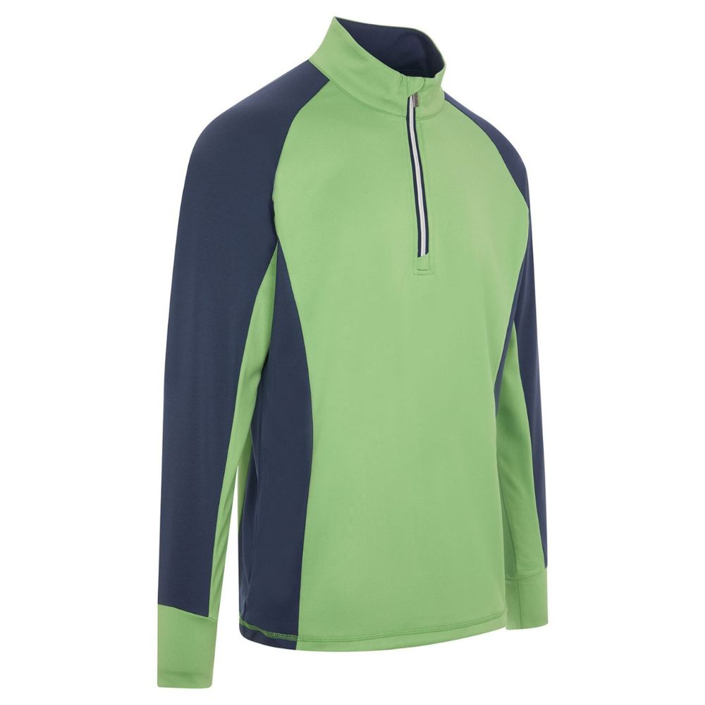 ProQuip Pro-Tech Comfort Stretch 1/4 Zip Midlayer Pullover Top - Green Navy Green / Navy M 