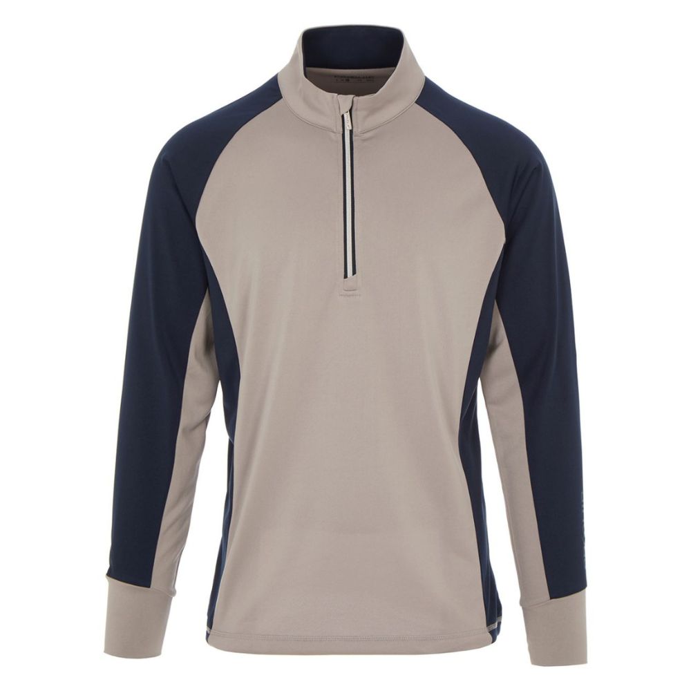 ProQuip Pro-Tech Comfort Stretch 1/4 Zip Midlayer Pullover Top - Grey / Navy Grey/Navy M 