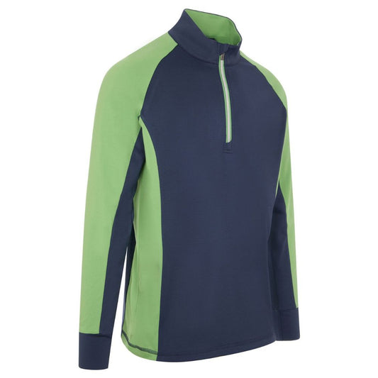 ProQuip Pro-Tech Comfort Stretch 1/4 Zip Midlayer Pullover Top - Navy Green   