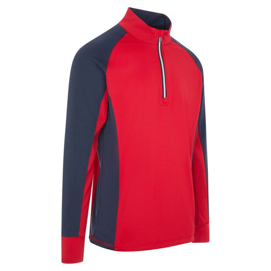 ProQuip Pro-Tech Comfort Stretch 1/4 Zip Midlayer Pullover Top - Navy Red Navy Red M 