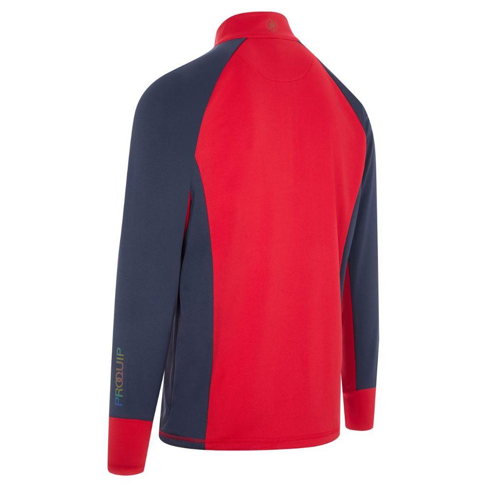 ProQuip Pro-Tech Comfort Stretch 1/4 Zip Midlayer Pullover Top - Navy Red   