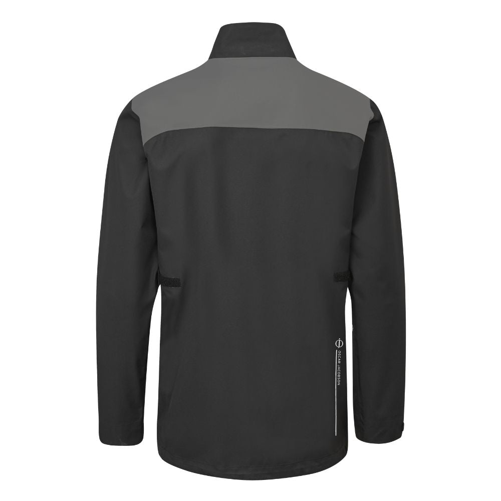 Oscar Jacobson Greylands Mens Waterproof Golf Jacket 2024 - Black/Pewter   