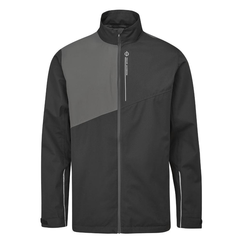 Oscar Jacobson Greylands Mens Waterproof Golf Jacket 2024 - Black/Pewter Black / Pewter M 