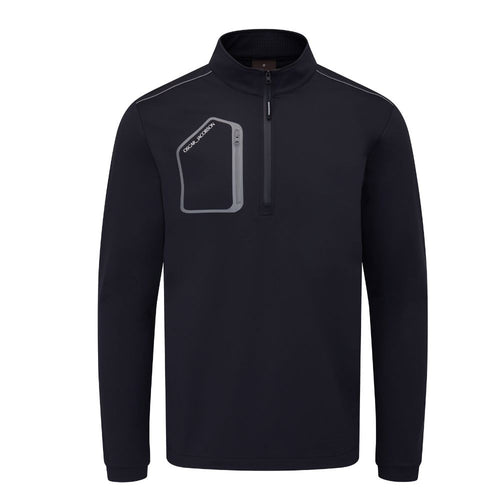 Oscar Jacobson Hastings 1/4 Zip Mens Golf Pullover Top - Black / Pewter Black / Pewter M