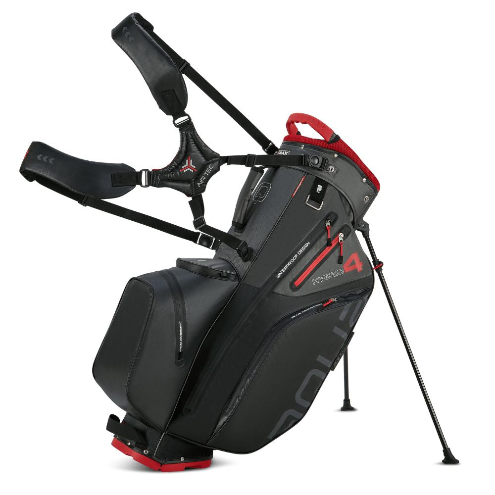 Big Max Aqua Hybrid 4 Golf Stand Bag 2025 - Black / Charcoal / Red Black / Charcoal / Red