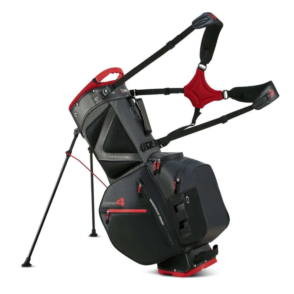 Big Max Aqua Hybrid 4 Golf Stand Bag 2025 - Black / Charcoal / Red