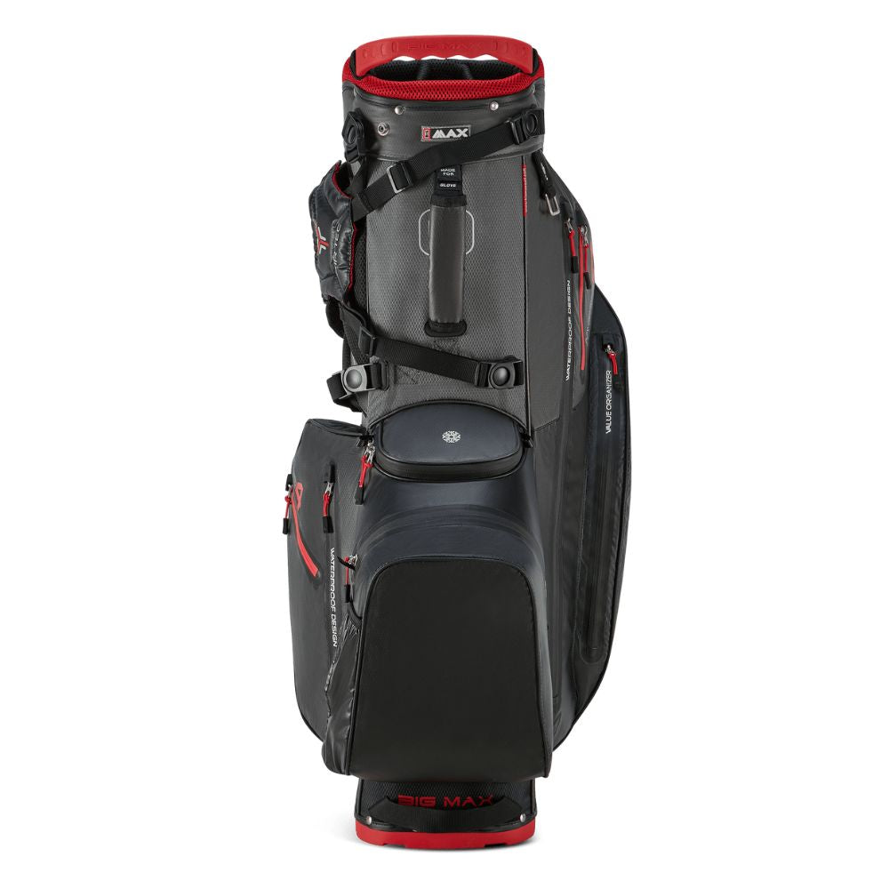 Big Max Aqua Hybrid 4 Golf Stand Bag 2025 - Black / Charcoal / Red