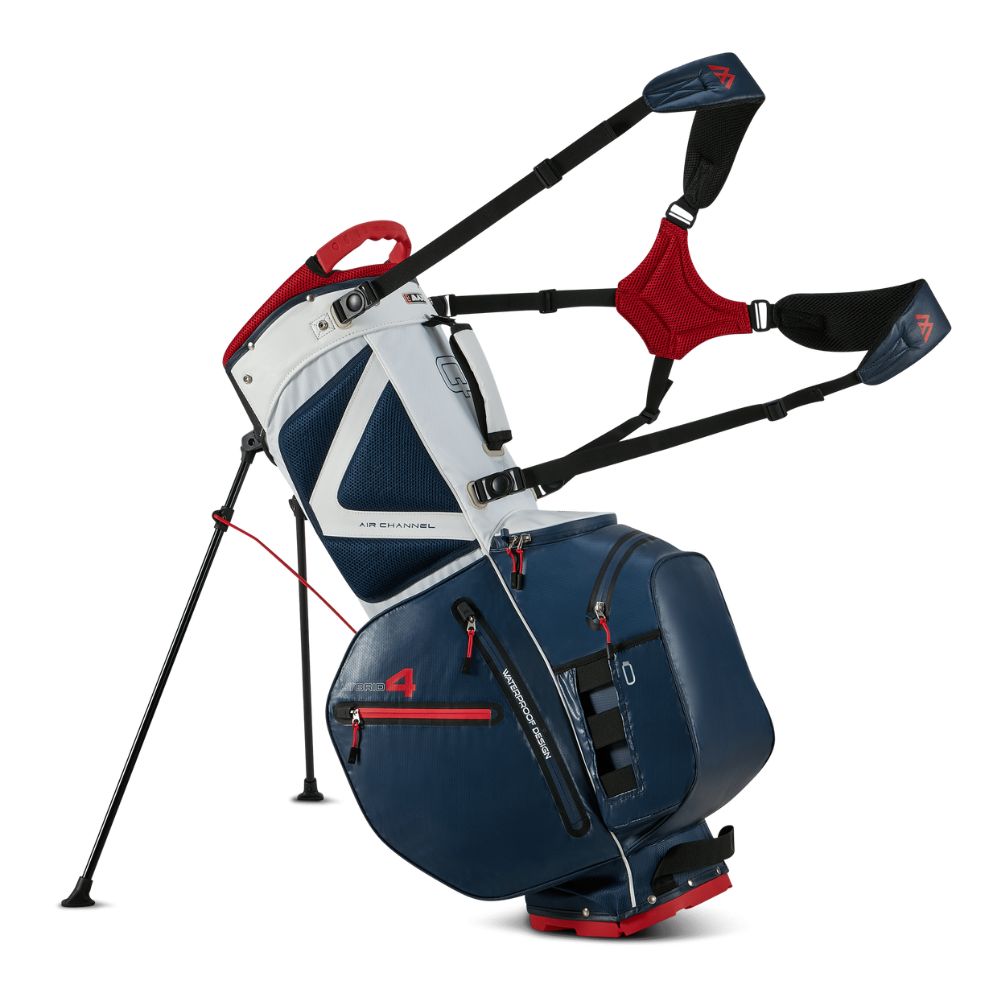 Big Max Aqua Hybrid 4 Golf Stand Bag 2025 - Navy / White / Red