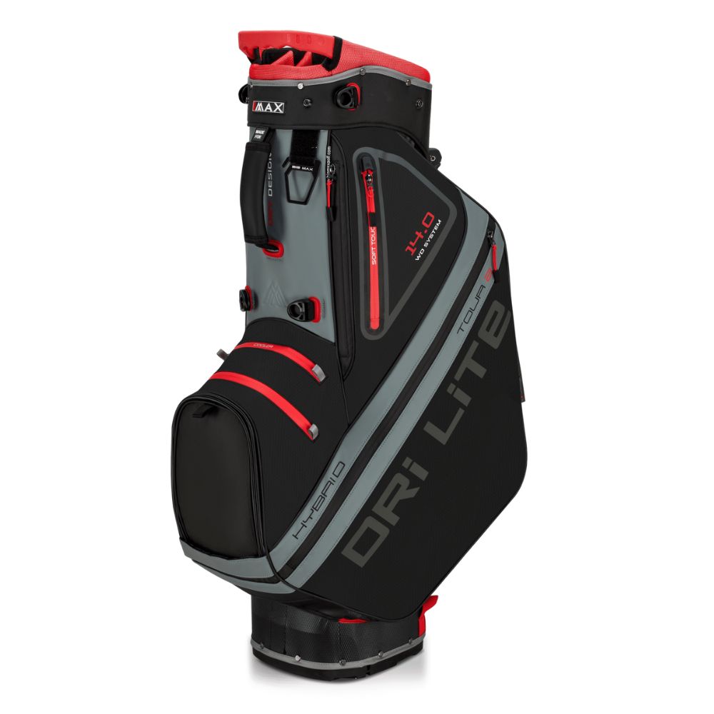 Big Max Dri Lite Hybrid Tour 2 Stand Golf Bag 2025 - Black / Charcoal / Red