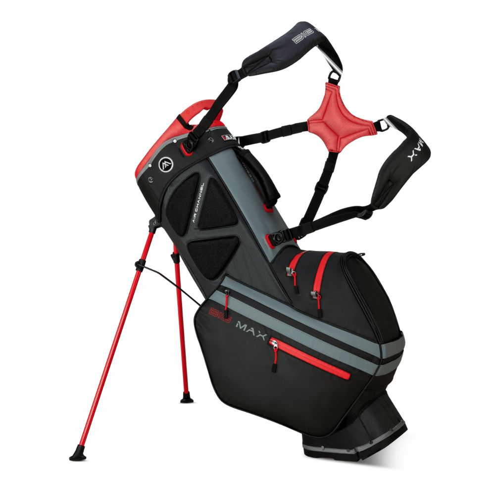 Big Max Dri Lite Hybrid Tour 2 Stand Golf Bag 2025 - Black / Charcoal / Red