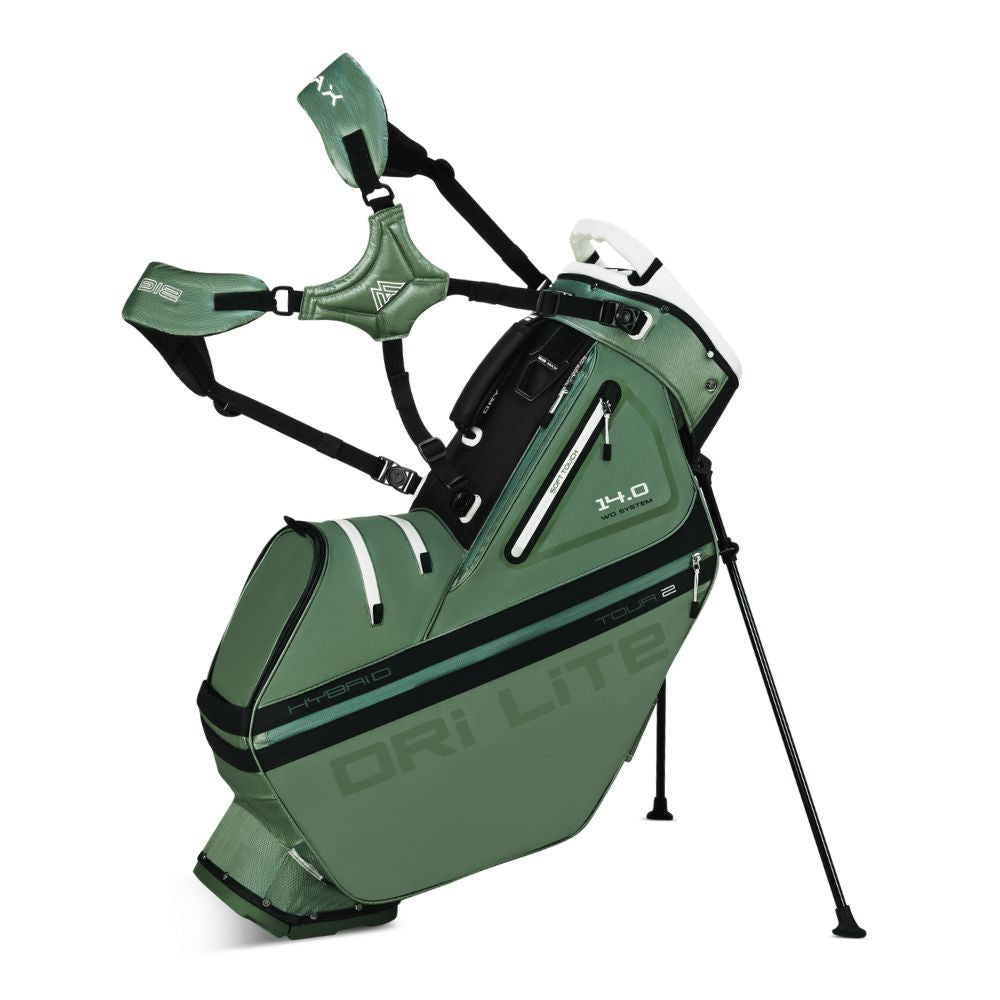 Big Max Dri Lite Hybrid Tour 2 Stand Golf Bag 2025 - Olive Green / Black Olive Green / Black