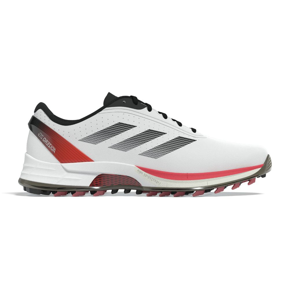 adidas Adizero ZG Mens Spikeless Golf Shoes 2025 - IE3530 White / Lucid Red / Core Black 7.5