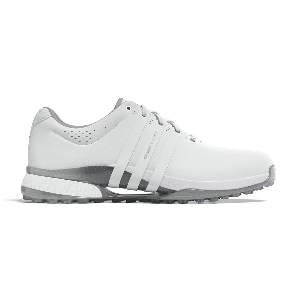 adidas Tour360 Mens Spikeless Golf Shoes 2025 - IH0935 White / White / Silver Metallic 8