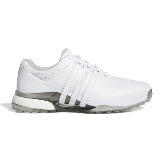 adidas Tour360 Mens Spikeless Golf Shoes 2025 - IH0935 plus FREE ADIDAS CAP White / White / Silver Metallic 8