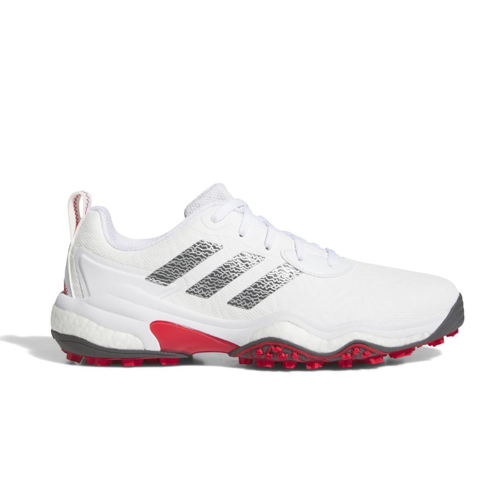 adidas Codechaos 25 Spikeless Mens Golf Shoes - IH8448 White / Grey / Lucid Red 8