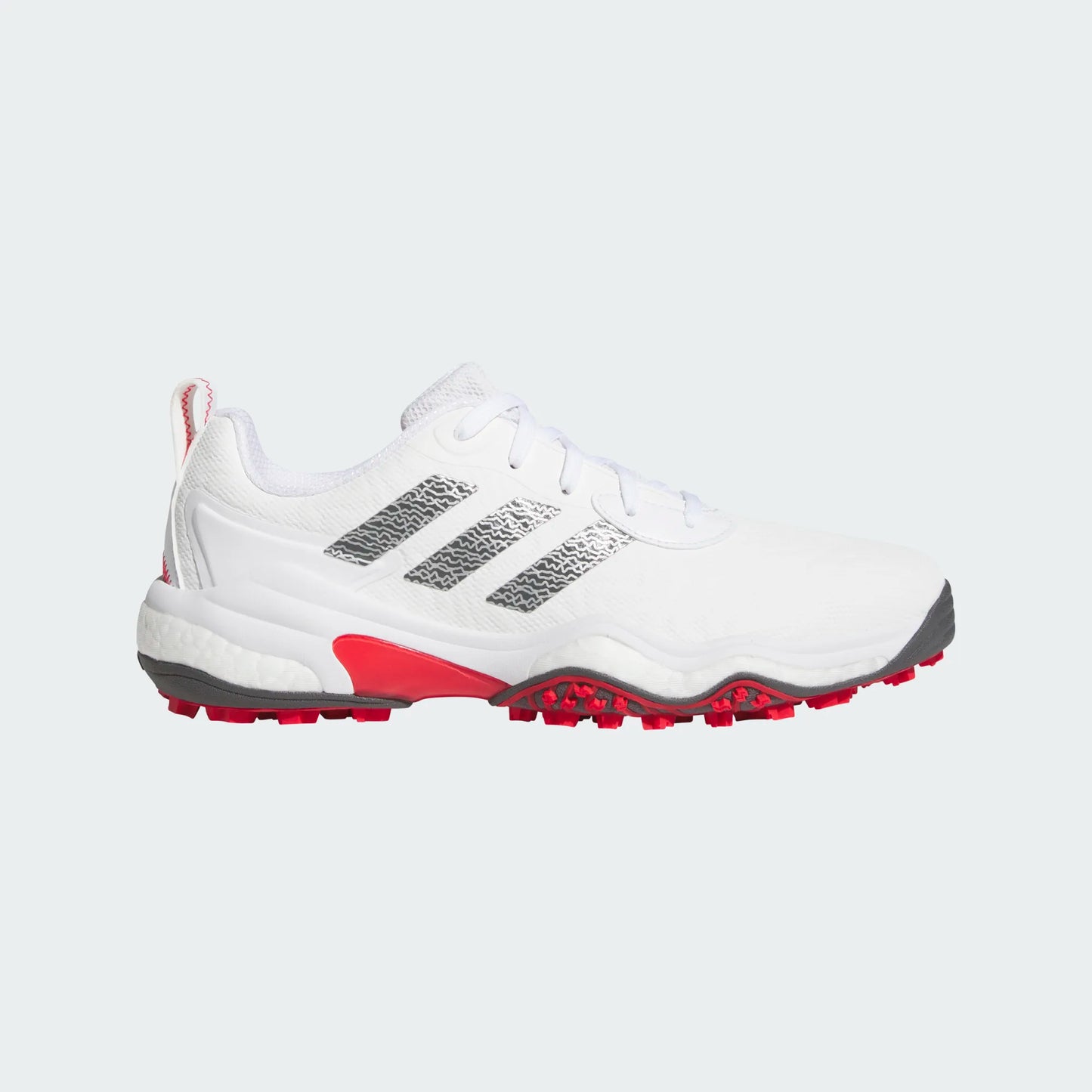 adidas Codechaos 25 Spikeless Mens Golf Shoes - IH8448 White/Grey/Lucid Red 8